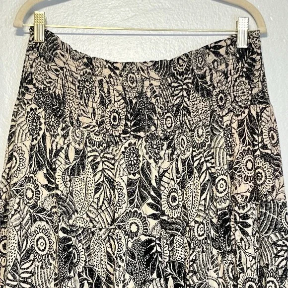 ANGIE Tropical Floral Maxi Skirt Boho Tiered Festival Womens 1X Pull On - Picture 3 of 13